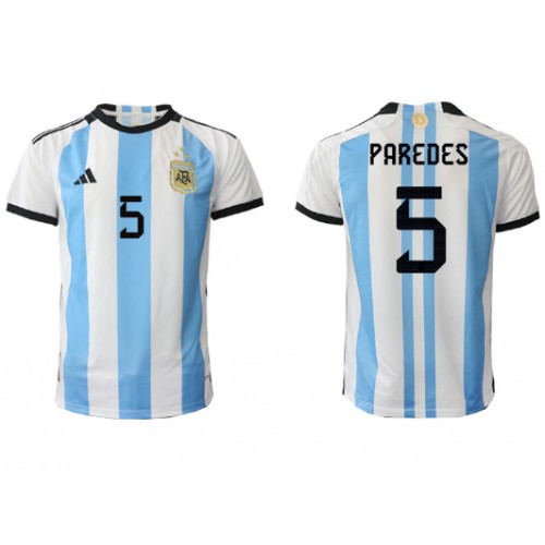 Maillot de foot Argentine Leandro Paredes #5 Domicile Monde 2022 Manches Courte